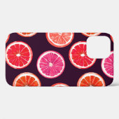 Handgemalte Zitrusfrüchte, dunkles Muster Case-Mate iPhone Hülle (Rückseite (Horizontal))
