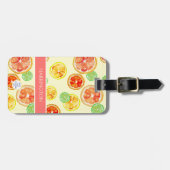 Handgemalte Zitrusfrüchte Orange Limone Scheiben W Gepäckanhänger (Vorderseite horizontal)