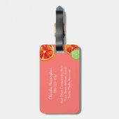 Handgemalte Zitrusfrüchte Orange Limone Scheiben W Gepäckanhänger (Rückseite vertikal)