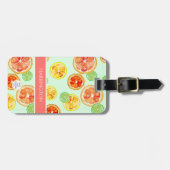 Handgemalte Zitrusfrüchte Orange Limone Scheiben W Gepäckanhänger (Vorderseite horizontal)