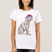 Handgemalter Dashing Dalmatiner Gepunktet Hund T-Shirt (Vorderseite)