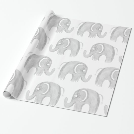Handgemalter Elefant des modernen Aquarells des Geschenkpapier (Ungerollt)