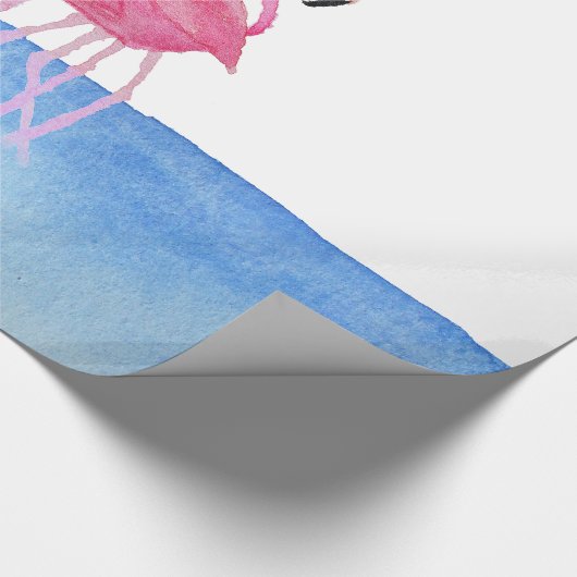 Handgemalter Flamingo des eleganten rosa Aquarells Geschenkpapier (Ecke)