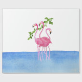Handgemalter Flamingo des eleganten rosa Aquarells Geschenkpapier (Flach)