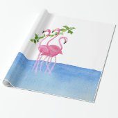 Handgemalter Flamingo des eleganten rosa Aquarells Geschenkpapier (Ungerollt)