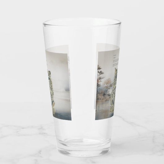 Handgemalter gefährdeter Schneeleopard Glas (Rechts)