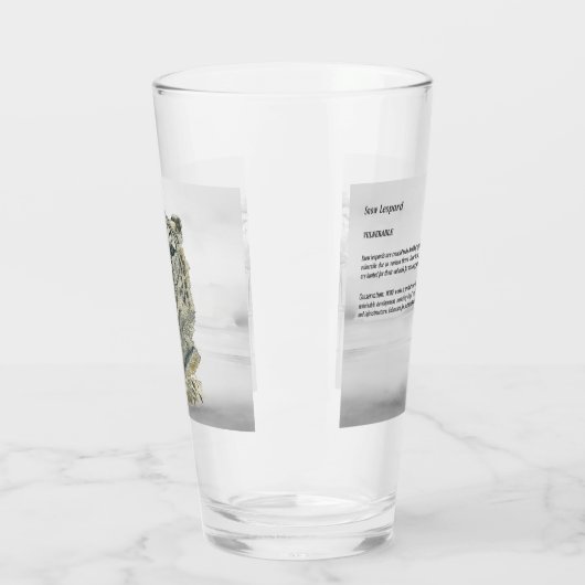 Handgemalter gefährdeter Schneeleopard Glas (Links)