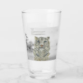 Handgemalter gefährdeter Schneeleopard Glas (Rückseite)