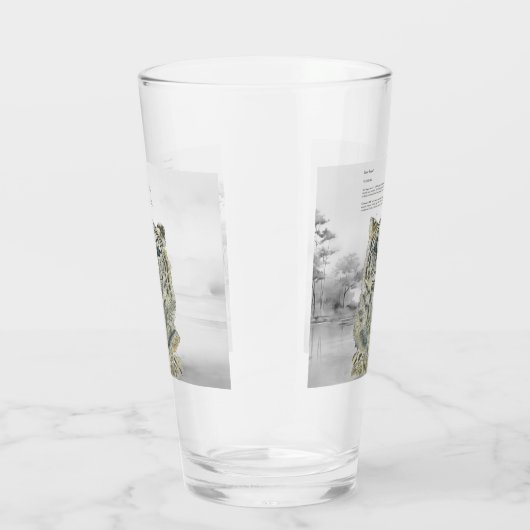 Handgemalter gefährdeter Schneeleopard Glas (Rechts)