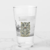 Handgemalter gefährdeter Schneeleopard Glas (Vorderseite)