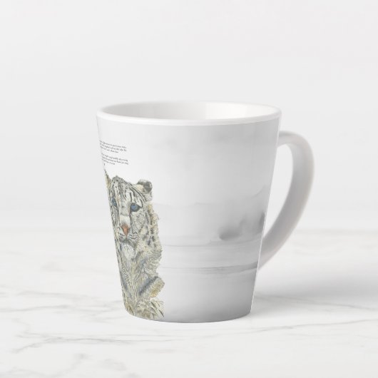 Handgemalter gefährdeter Schneeleopard Milchtasse (Rechte Ecke)