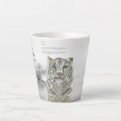 Handgemalter gefährdeter Schneeleopard Milchtasse (Vorderseite)