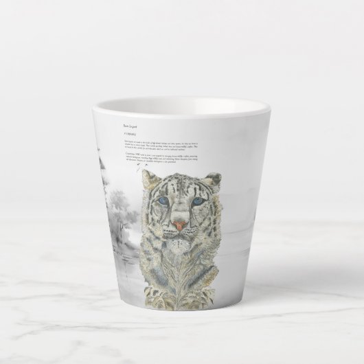 Handgemalter gefährdeter Schneeleopard Milchtasse (Vorderseite)