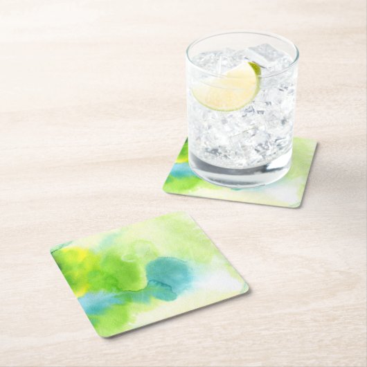 Handgemalter Hintergrund 16 des abstrakten Rechteckiger Pappuntersetzer (Vor Ort)