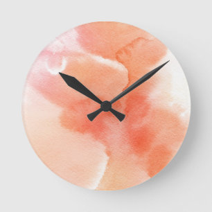Handgemalter Hintergrund des abstrakten Watercolor Runde Wanduhr