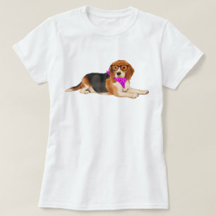 Handgemalter Hipster Beagle Hund T-Shirt