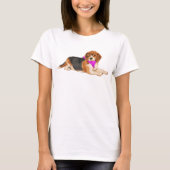 Handgemalter Hipster Beagle Hund T-Shirt (Vorderseite)