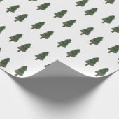 Handgemalter Kiefern-Weihnachtsbaum, rustikal, Geschenkpapier (Ecke)