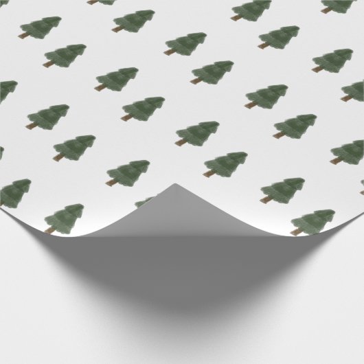 Handgemalter Kiefern-Weihnachtsbaum, rustikal, Geschenkpapier (Ecke)