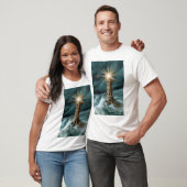 handgemalter Leuchtturm Ozean T-Shirt (Unisex)