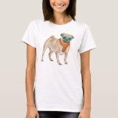 Handgemalter Mops Bulldog T-Shirt (Vorderseite)