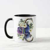 Handgemalter Pansy IInitial - C Tasse (Links)