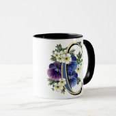 Handgemalter Pansy IInitial - C Tasse (VorderseiteRechts)