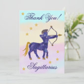 Handgemalter Sagittarius-Geburtstags-Dankeschön Dankeskarte (Stehend Vorderseite)