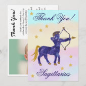 Handgemalter Sagittarius-Geburtstags-Dankeschön Dankeskarte (Vorne/Hinten)