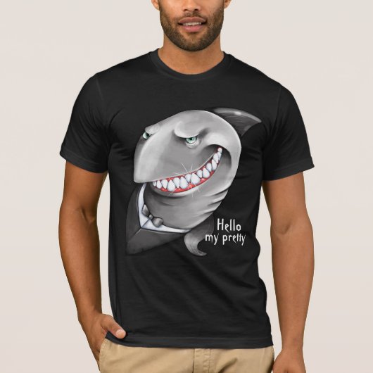 Handgemalter schlauer Haifisch (großes Lächeln, T-Shirt (Vorderseite)