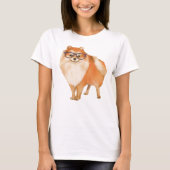 Handgemalter Spitz Pup Dog T-Shirt (Vorderseite)