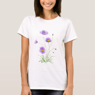 handgemalter violetter Gänseblümchenstrauß T-Shirt