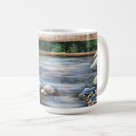 Handgemalter Wald mit Brook Kaffeetasse (VorderseiteRechts)