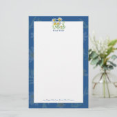 Handgemaltes Aquarell-Blumen-Schreibpapier (Stehend Vorderseite)