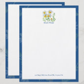 Handgemaltes Aquarell-Blumenmuster-Briefkopf Briefbogen (Vorne/Hinten)
