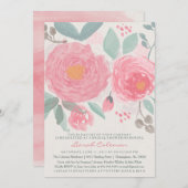 Handgemaltes Aquarell Braut oder Babyparty Einladung (Vorne/Hinten)