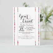 Handgemaltes Aquarell Dreamcatcher bördelt Feder Einladung (Stehend Vorderseite)