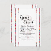 Handgemaltes Aquarell Dreamcatcher bördelt Feder Einladung (Vorne/Hinten)