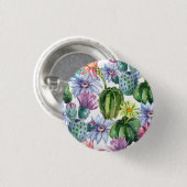 Handgemaltes Aquarell-Kaktus-Muster Button (Vorne & Hinten)