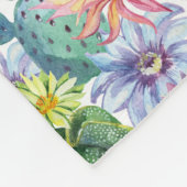 Handgemaltes Aquarell-Kaktus-Muster Fleecedecke (Ecke)