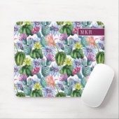 Handgemaltes Aquarell-Kaktus-Muster Mousepad (Mit Mouse)