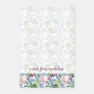 Handgemaltes Aquarell-Kaktus-Muster Post-it Klebezettel