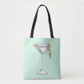 Handgemaltes Aquarell-olivgrünes Martini-Cocktail Tasche (Vorderseite)