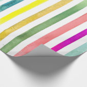 Handgemaltes Aquarell Stripes Geschenk-Verpackung Geschenkpapier (Ecke)
