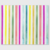 Handgemaltes Aquarell Stripes Geschenk-Verpackung Geschenkpapier (Flach)