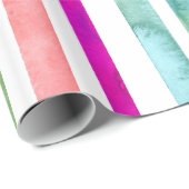 Handgemaltes Aquarell Stripes Geschenk-Verpackung Geschenkpapier (Rolleneckpunkt)