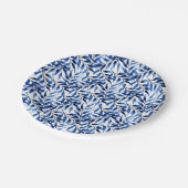 Handgemaltes Aquarell-Tinten-Muster Pappteller (Schrägansicht)