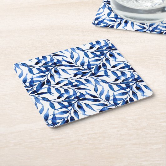 Handgemaltes Aquarell-Tinten-Muster Rechteckiger Pappuntersetzer (angewinkelt)