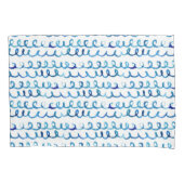 Handgemaltes blaues Aquarell-gewelltes Profil Kissenbezug (Vorderseite-Links)