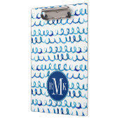 Handgemaltes blaues Aquarell-gewelltes Profil Klemmbrett (Links)